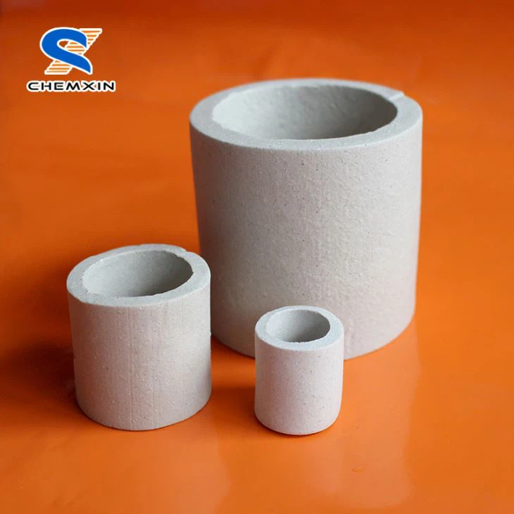 16 25 38 50 76Vòng Raschig bằng gốm có diện tích bề mặt hiệu quả cao cho tháp hấp thụ